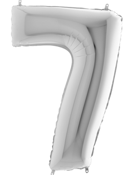 Silberne Zahl: 7 - 102cm